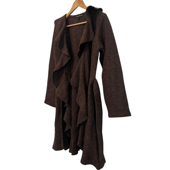Marisa Christina Women's Small Wool Winter Belted Winter Wrap Casual Brown Coat - Picture 3 of 5
